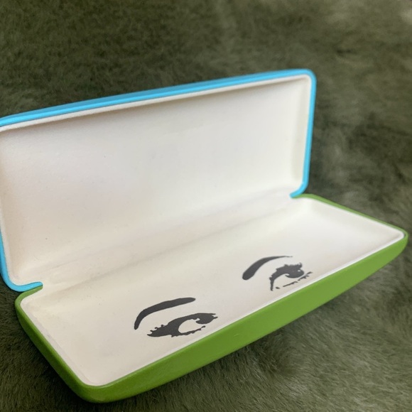 Kate Spade Blue & Green Hard Shell Glasses Case with Cloth - Picture 6 of 9
